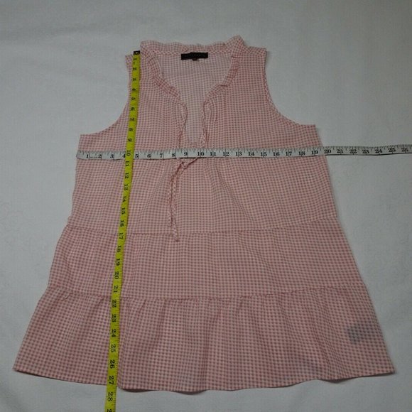 Sanctuary Size L Romy Pink & White Gingham Sleeveless Tiered Top Blouse - Picture 3 of 9